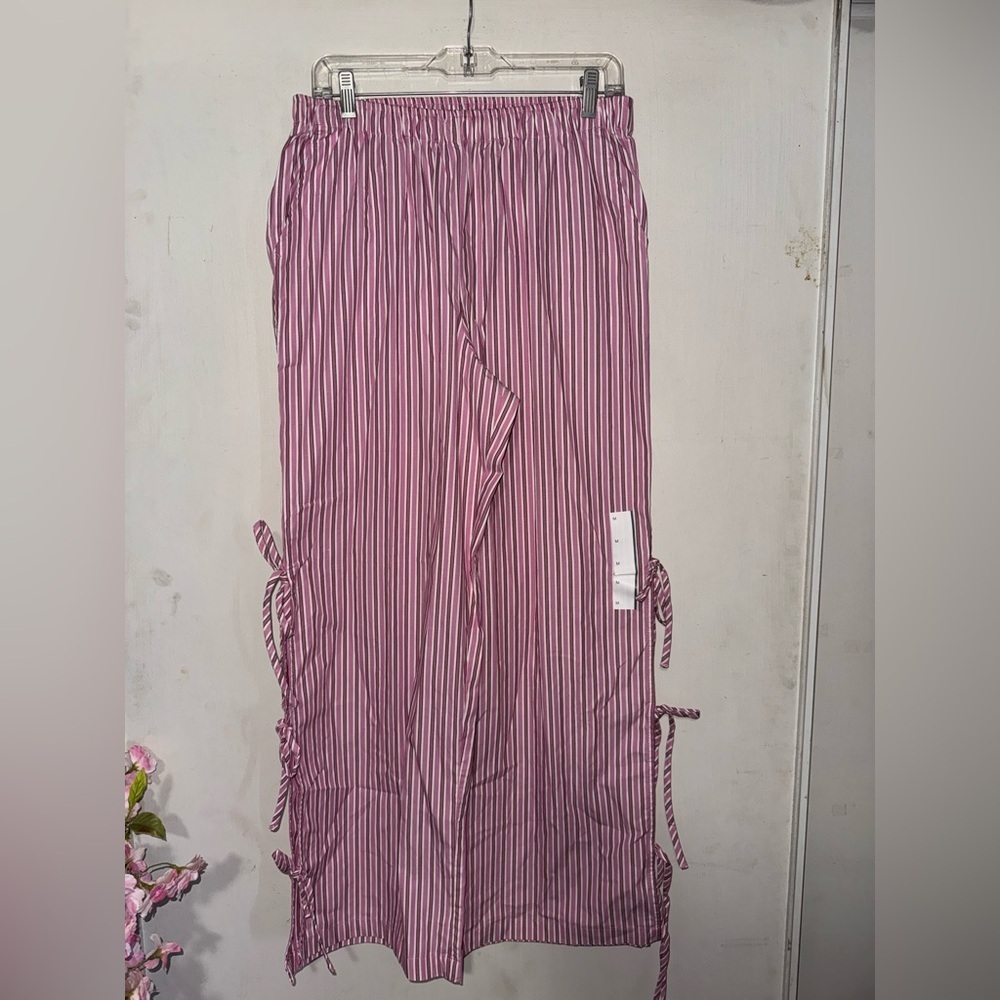 Women's High-Rise Side-Tie Relaxed Boxer Pants - Wild Fable Red Striped